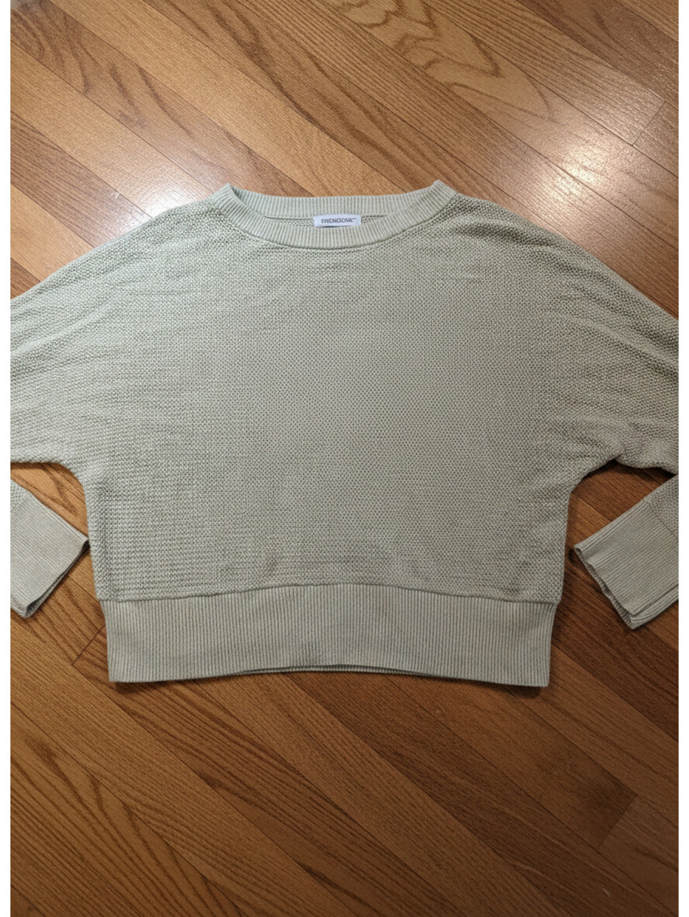 Prologue Women's Light Green Cotton Rayon Knit Pullover Sweater Size S